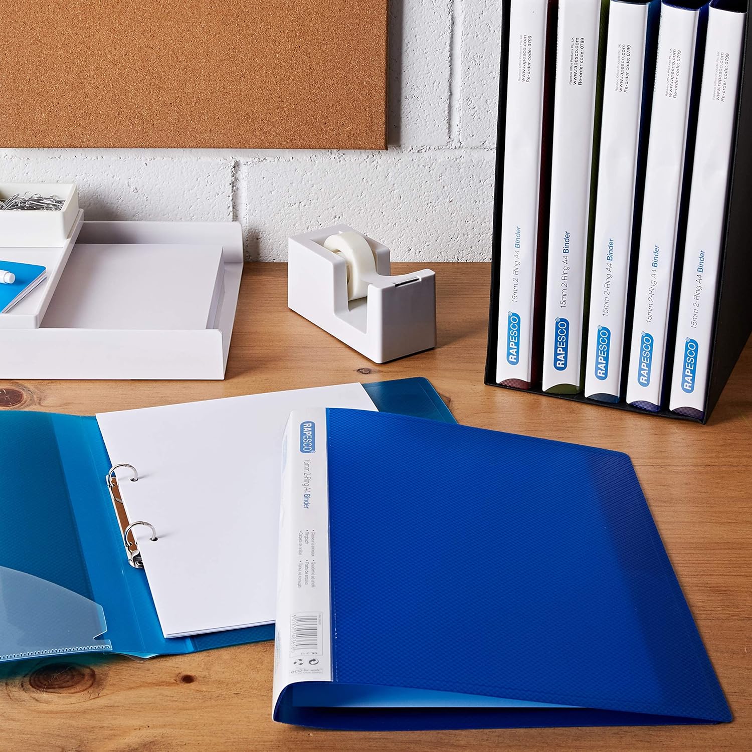 Rapesco 0799 15 mm 2-Ring Binder, 25 mm Spine, A4, Bright Transparent, Assorted Colours, Pack of 10