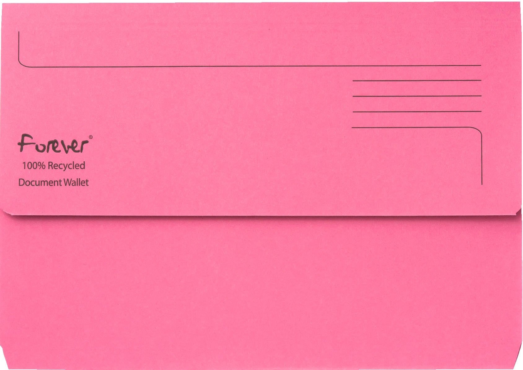 Exacompta Forever Document Wallets, 290 gsm, Foolscap - Pink