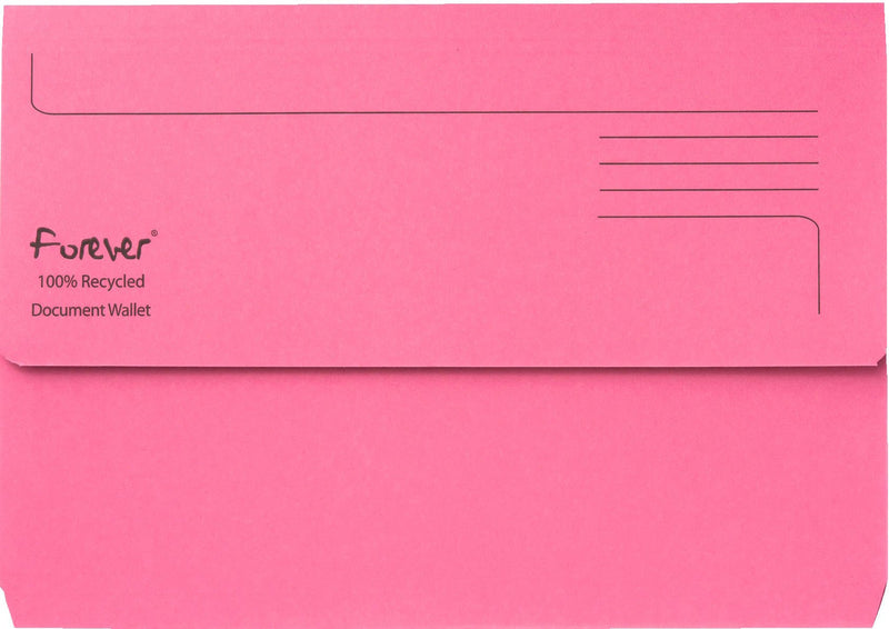 Exacompta Forever Document Wallets, 290 gsm, Foolscap - Pink