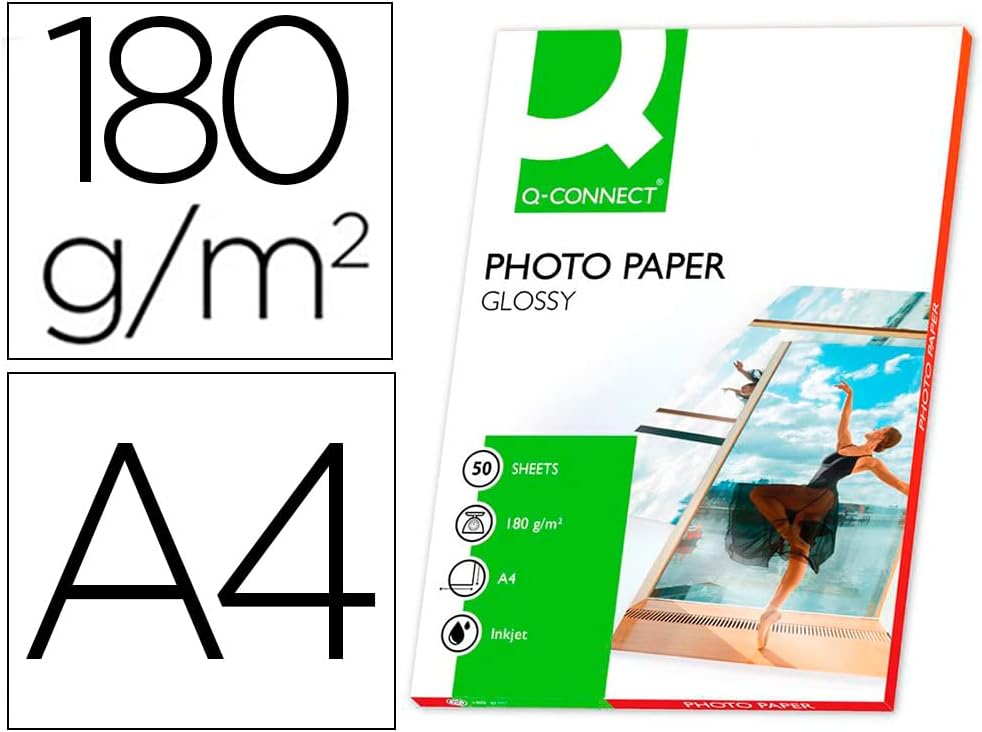 Q-Connect 180gsm A4 Gloss Photo Paper (Pack of 50
