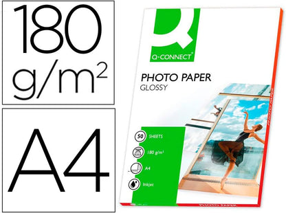 Q-Connect 180gsm A4 Gloss Photo Paper (Pack of 50