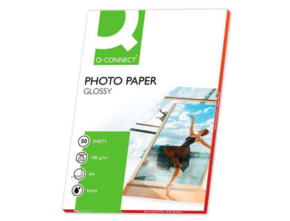 Q-Connect 180gsm A4 Gloss Photo Paper (Pack of 50