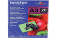 Brother BP71GA3 Photo Paper, A3, Premium Plus Glossy, 297mm (W) x 420mm (L), 20 Sheets, Brother Genuine Supplies