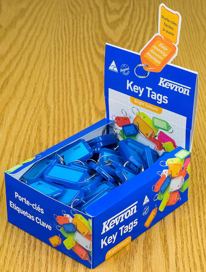 Kevron Plastic Clicktag Key Tag Blue (Pack of 100) ID5BLU100