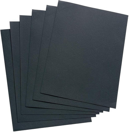 Q-Connect A4 Binding Comb Covers Leathergrain - Black (Pack of 100