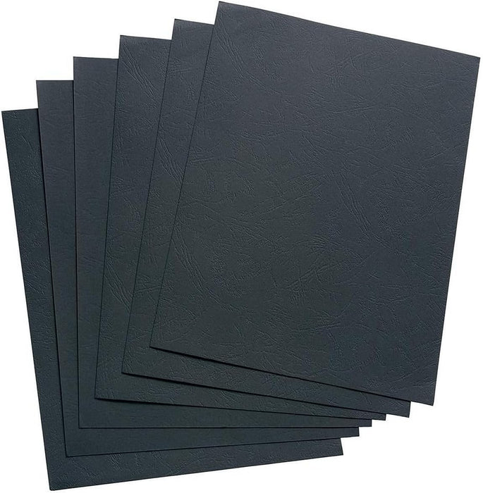 Q-Connect A4 Binding Comb Covers Leathergrain - Black (Pack of 100