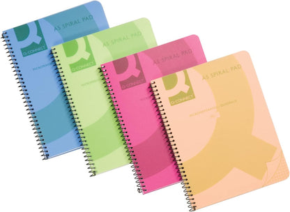 Q-Connect Spiral Bound Polypropylene Notebook 160 Pages A5 Blue (5 Pack) KF10034