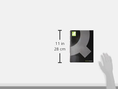 Q-Connect Hardback Wirebound Book, A4, Black, Pack of 3