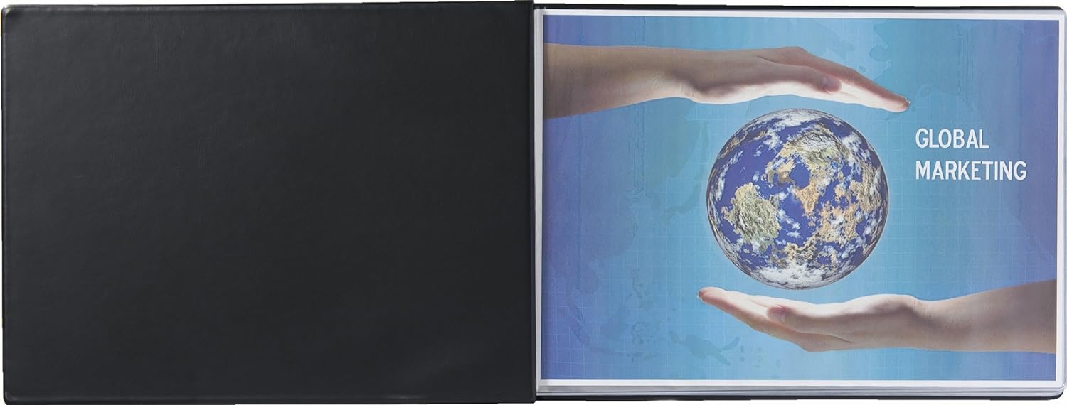 Exacompta - Ref GDB24/LZ - Guildhall Collection - Premium Display Book - Suitablde for A3 Landscape Documents, 24 Pockets, 48 Viewing Pages - Rigid Black PVC Cover