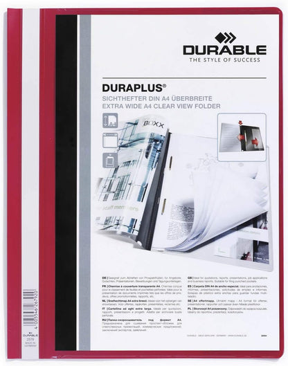Durable DURAPLUS Presentation Folder | Pack of 25 A4 Folders | Black | Perfect For Storing Presentations, Quotations, Invoices, School Work, etc