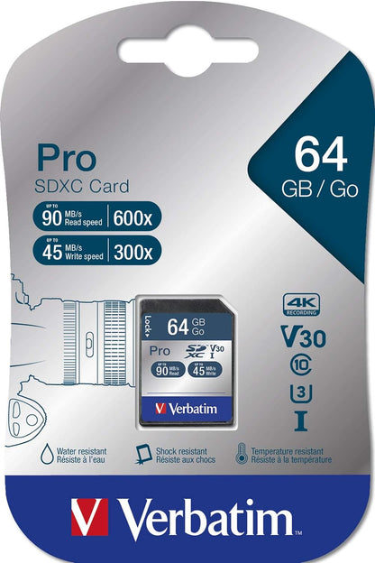 Verbatim Pro Sdxc 64Gb Memory Card
