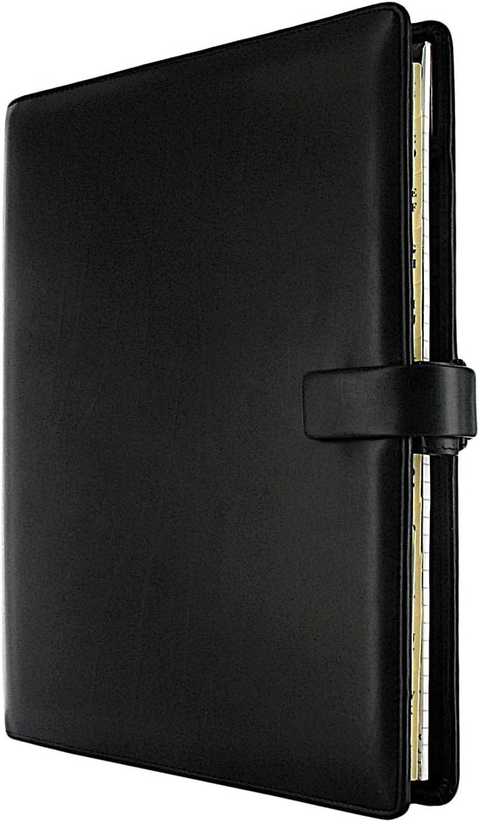 Filofax A4 Metropol Organiser - Black &A4 Ruled Notepaper - White