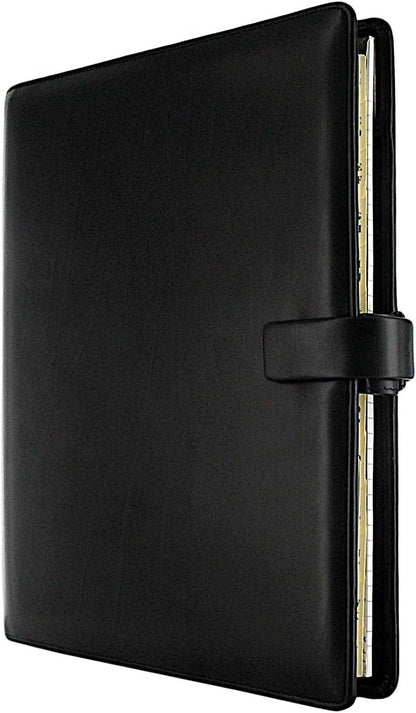 Filofax A4 Metropol Organiser - Black &A4 Ruled Notepaper - White