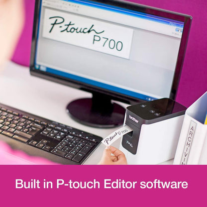 Brother PT-P700 Label Printer, P-Touch Labeller, PC Connected, Desktop
