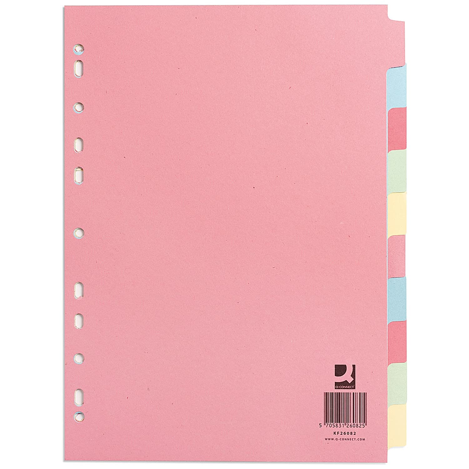 Q-Connect 10-Part Subject Divider Multi-Punched
