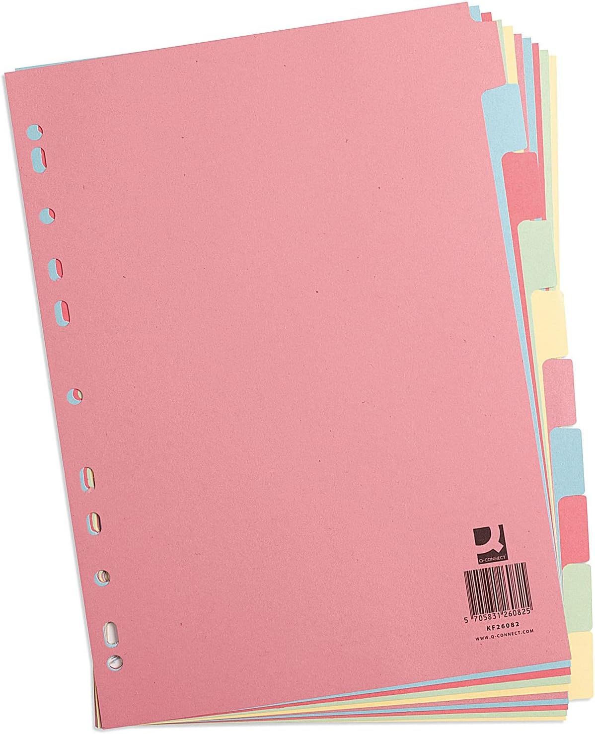 Q-Connect 10-Part Subject Divider Multi-Punched