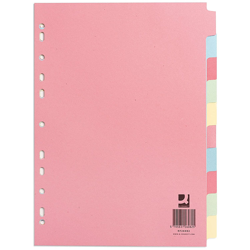 Q-Connect 10-Part Subject Divider Multi-Punched