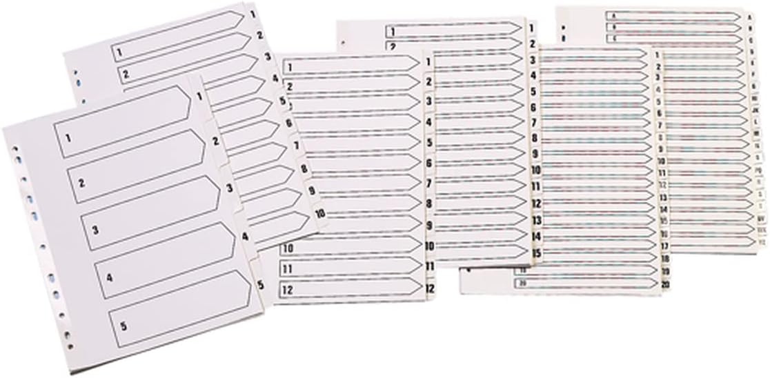 Q-Connect 1-5 Index Multi-Punched Reinforced Board Clear Tab A4 White KF01527