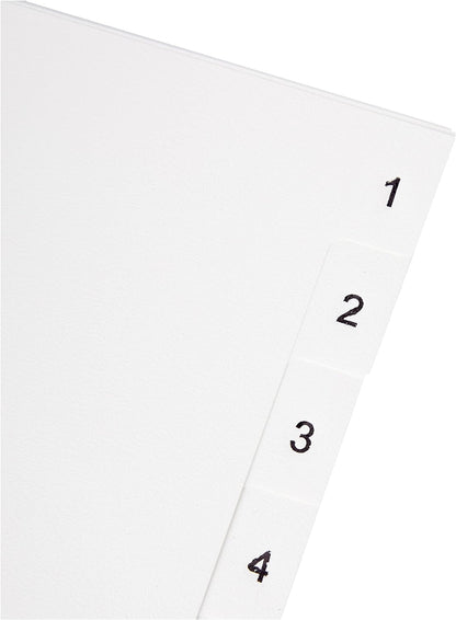 Q-Connect KF01354 1-12 Polypropylene Index A4 Multi Punched - White