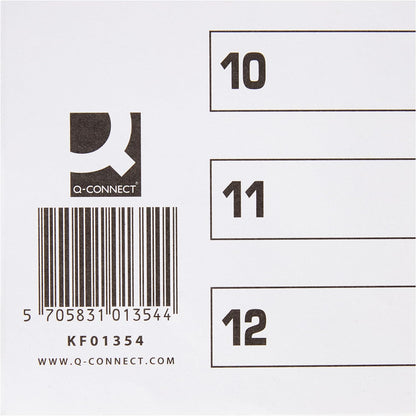 Q-Connect KF01354 1-12 Polypropylene Index A4 Multi Punched - White