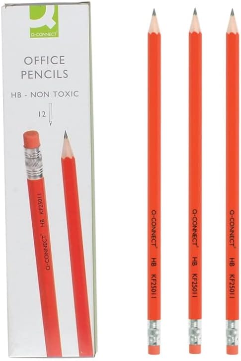Q-Connect HB Rubber Tipped Office Pencil (12 Pack