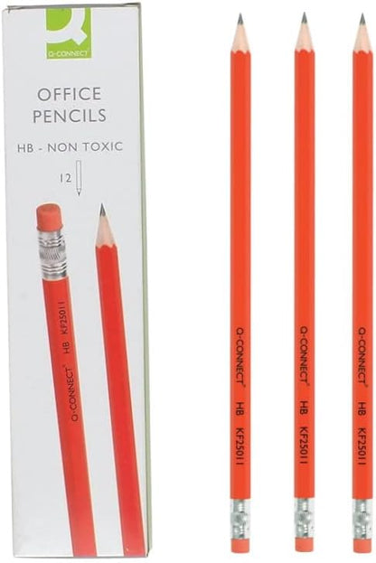 Q-Connect HB Rubber Tipped Office Pencil (12 Pack