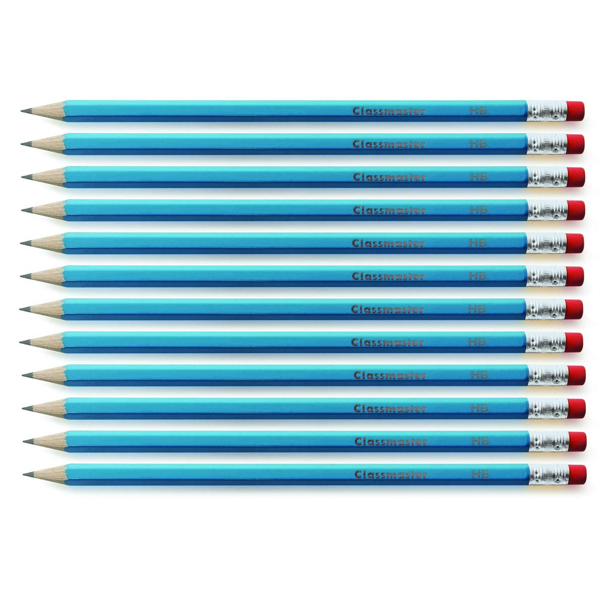 Classmaster HB Graphite Pencils with Eraser Tips 12-Pieces