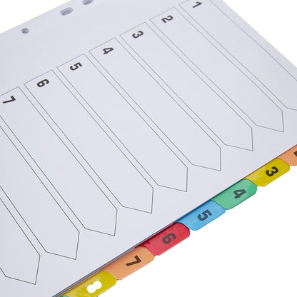 Q Connect - Separador para archivador (A4, mutitaladro, incluye índice, cartulina reforzada