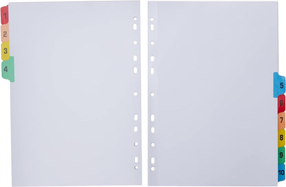 Q Connect - Separador para archivador (A4, mutitaladro, incluye índice, cartulina reforzada
