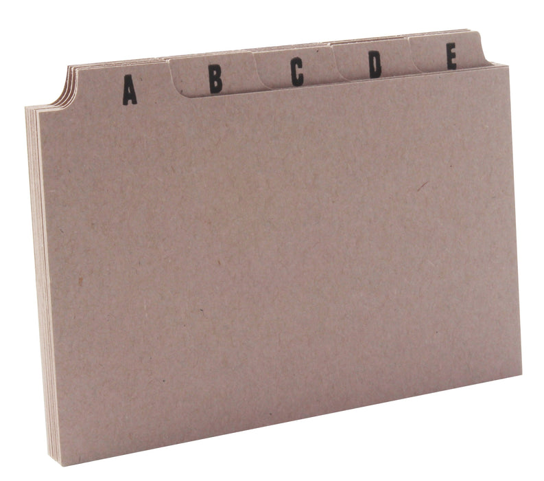 Q-Connect Guide Card 5x3 Inch A-Z Buff (Pack of 25