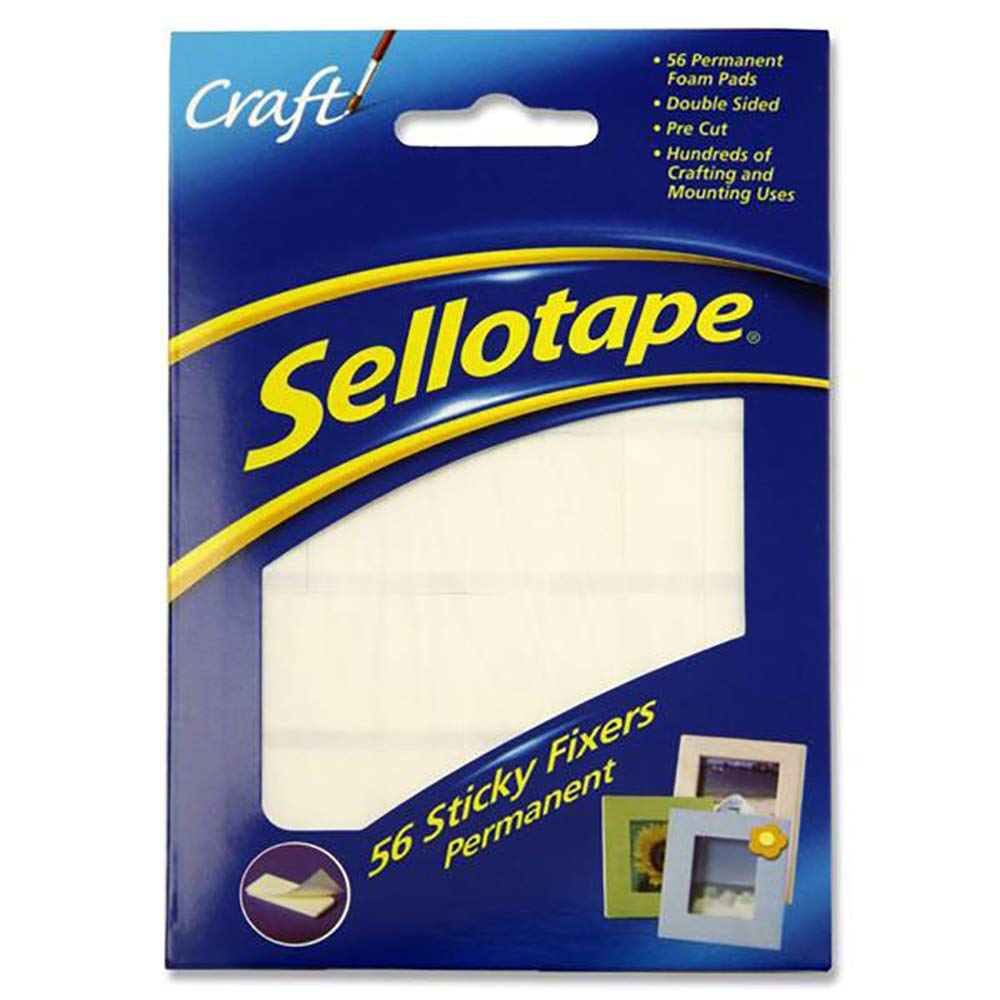 Sellotape H395423 Permanent Double Sided Sticky Fixer, White, 12 x 25mm