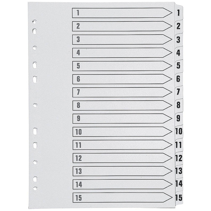 Q-Connect 1-15 Index Multi-Punched Reinforced Board Clear Tab A4 White KF01530