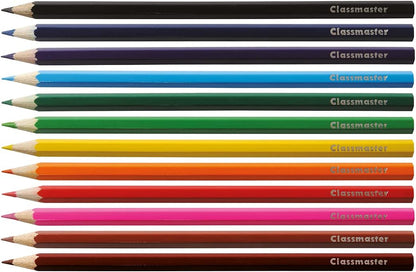 Classmaster Colouring Pencils For Adults & Kids, Long-Lasting Colouring Pencils For Children, Softer Leads For Perfect Colour Laydown, Pre-Sharpened - 12PK (Pack of 3