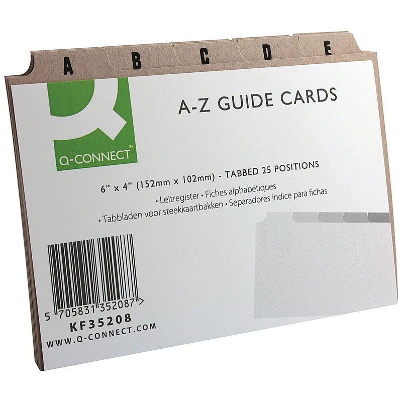 Q-Connect Guide Card 152x102mm A-Z Buff (25 Pack