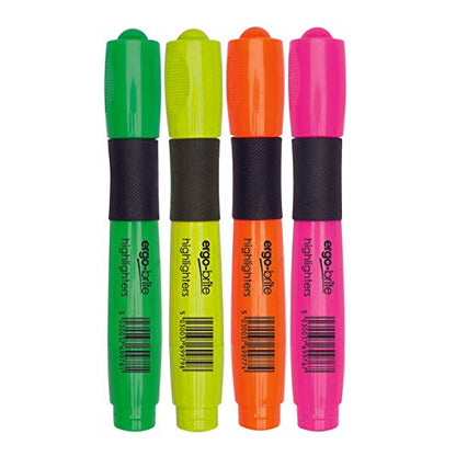 Ergobit JN69980 Ergo Bright Highlighter - Assorted (Pack of 4
