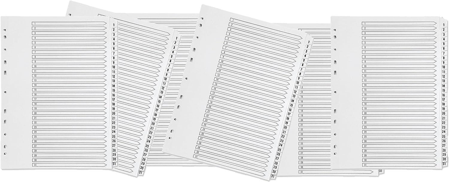Q-Connect 1-31 Index Multi-punched Polypropylene White A4
