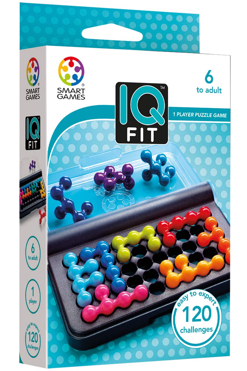 SmartGames | IQ Fit | Logic Puzzle Game | 120 Challenges | Single Player Brain Teaser | for Ages 6+ | Multilingual Version