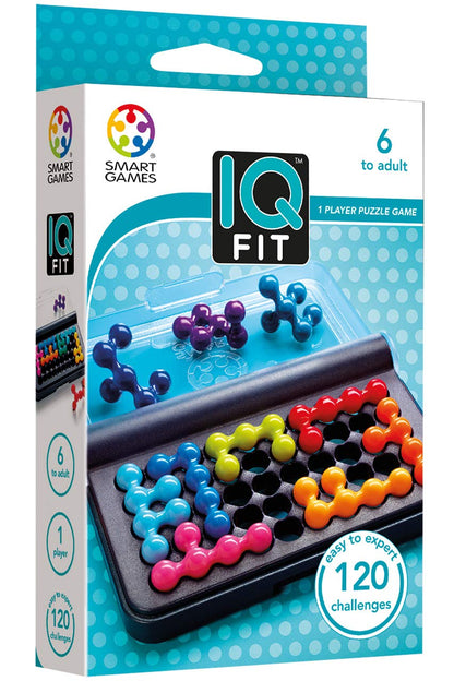 SmartGames | IQ Fit | Logic Puzzle Game | 120 Challenges | Single Player Brain Teaser | for Ages 6+ | Multilingual Version