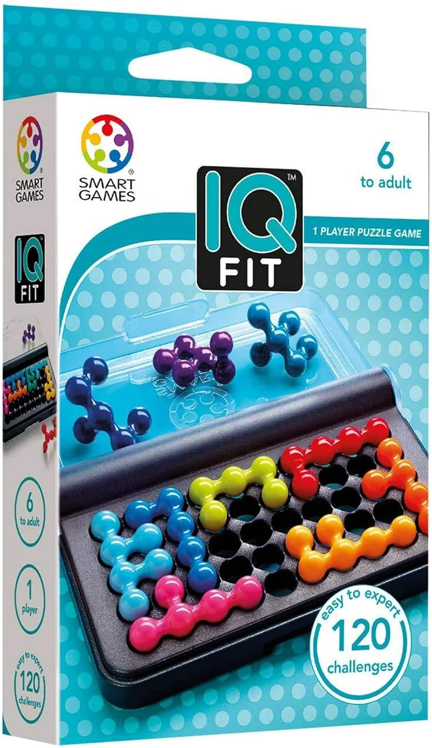 SmartGames | IQ Fit | Logic Puzzle Game | 120 Challenges | Single Player Brain Teaser | for Ages 6+ | Multilingual Version
