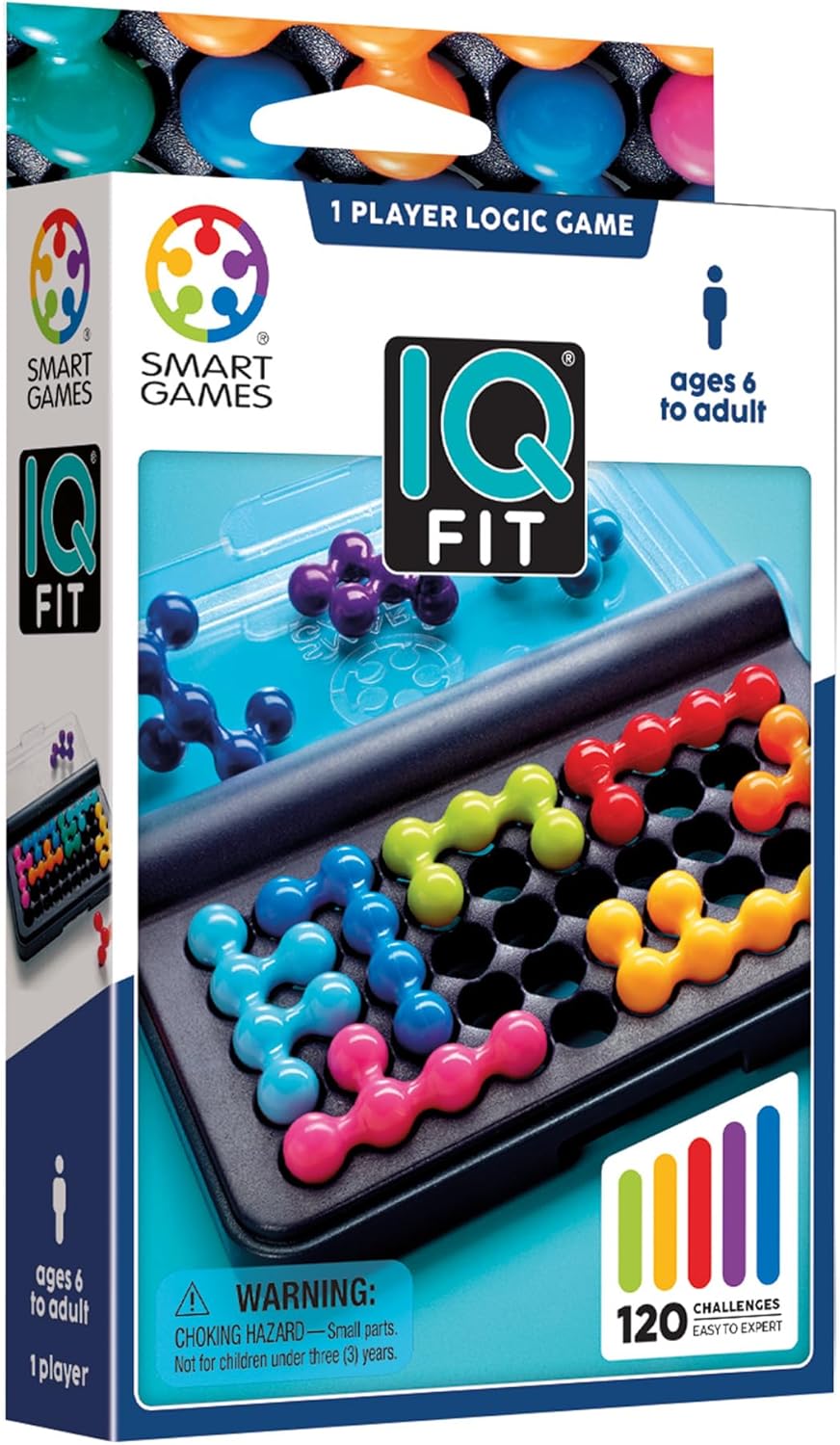 SmartGames | IQ Fit | Logic Puzzle Game | 120 Challenges | Single Player Brain Teaser | for Ages 6+ | Multilingual Version