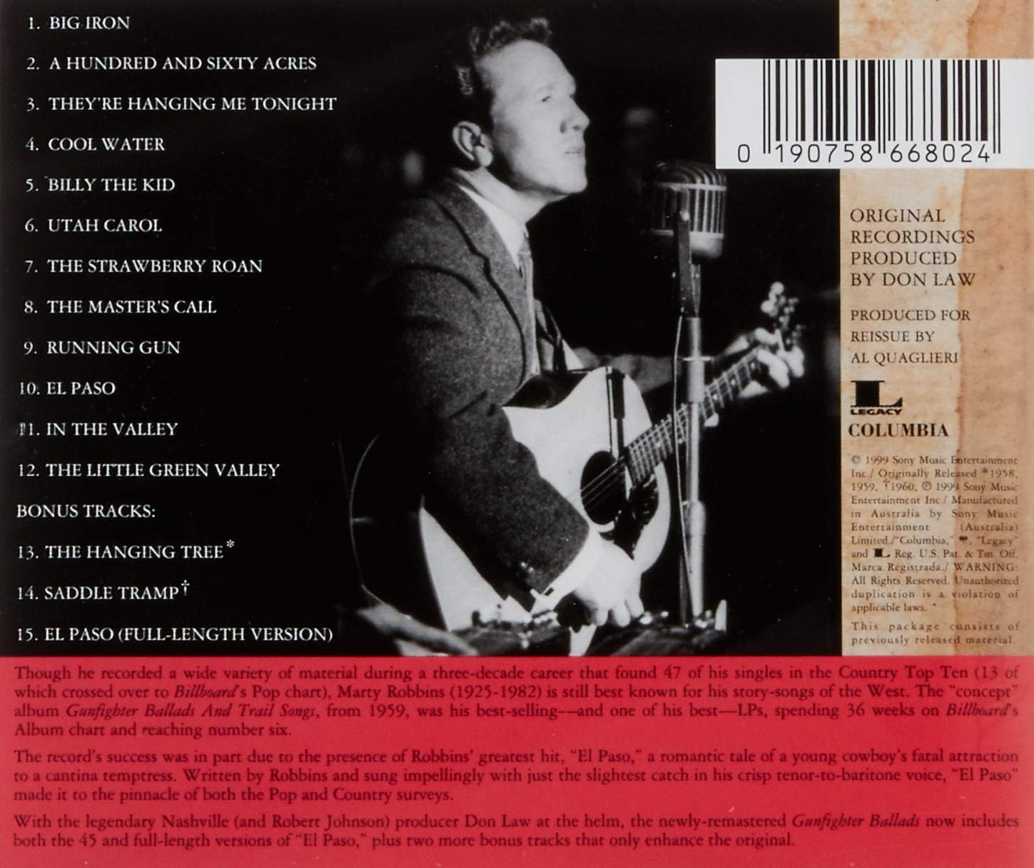 Gunfighter Ballads & Trail Songs (Gold Series