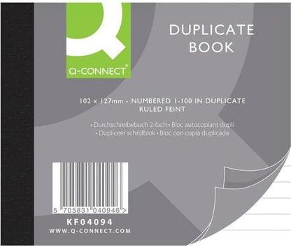 Q-Connect 4x5-inche Ruled Feint Duplicate Book