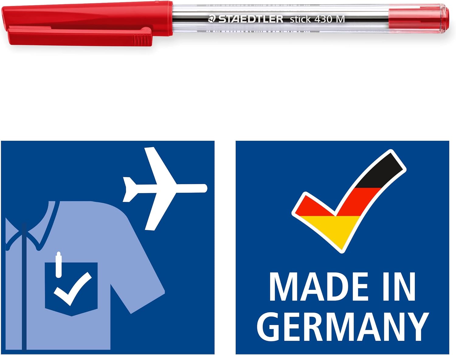 STAEDTLER Stick 430 M-5 Ballpoint Pen Medium - Green (Box of 10