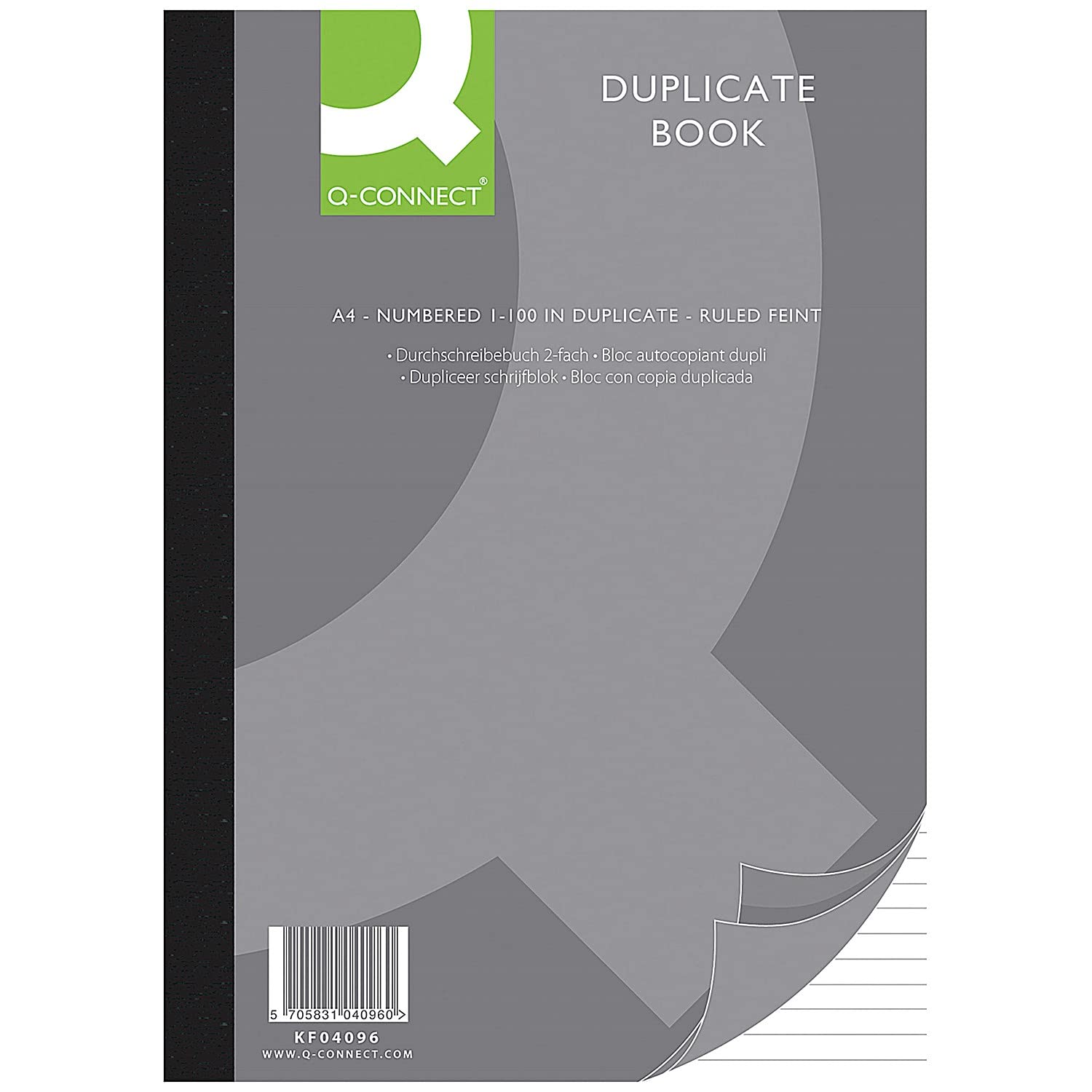Q-Connect A4 Ruled Feint Duplicate Book