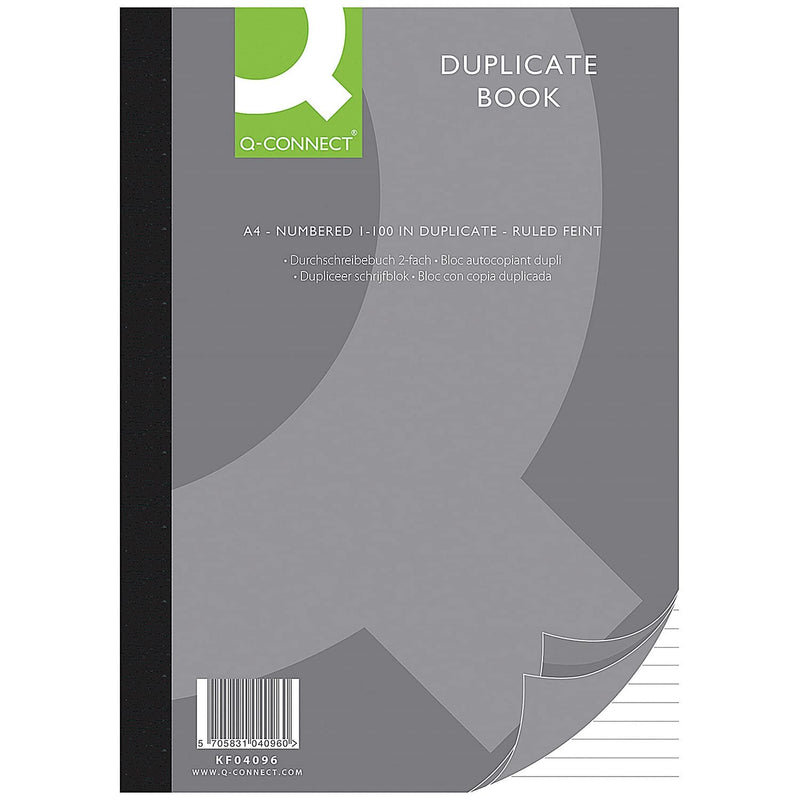 Q-Connect A4 Ruled Feint Duplicate Book