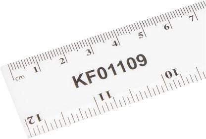 Q-Connect Ruler Shatterproof 300mm White (Inches on one side and cm/mm on the other
