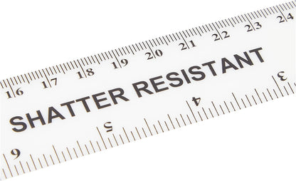 Q-Connect Ruler Shatterproof 300mm White (Inches on one side and cm/mm on the other