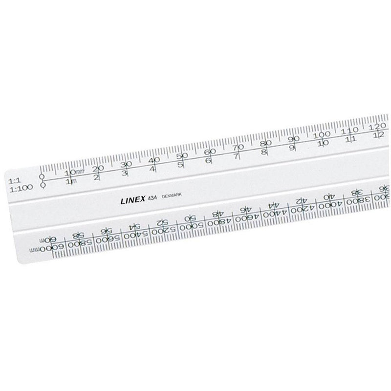 Linex 1:20:500 300mm Scale Rule Flat - White