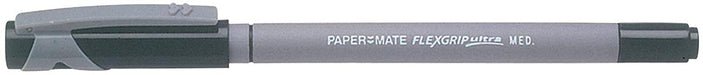 Papermate Flexgrip Ultra ballpoint pen with medium 1.0mm line width and black ink, PACK of 12