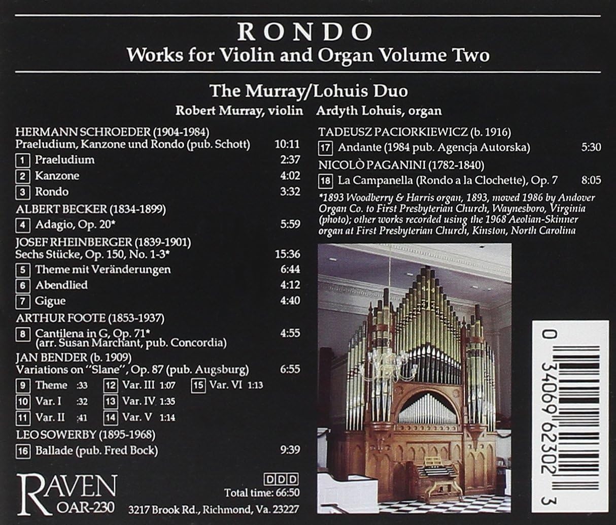 Works for Violin & Organ